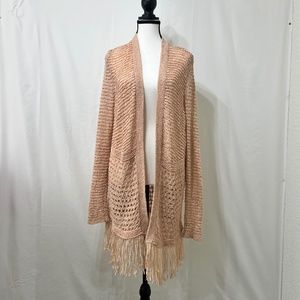 Travelers Collection fringed cardigan size small (fits a medium)
